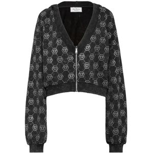 Philipp Plein, Dames, Sweatshirts & Hoodies, Zwart, Maat: S Katoen,