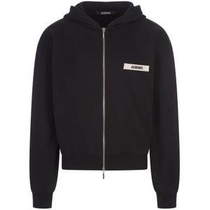 Jacquemus, Heren, Sweatshirts & Hoodies, Zwart, Maat: XL
