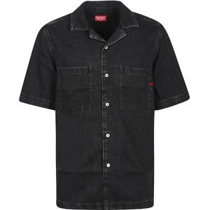 Diesel, Heren, Overhemden, Zwart, Maat: M