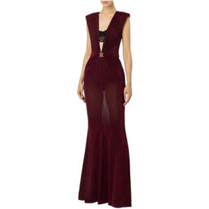 Elisabetta Franchi, Dames, Jurken, Rood, Maat: L Poliester,