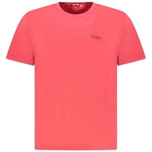 Pepe Jeans, Heren, Tops, Rood, Maat: M Katoen,