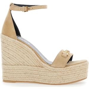 Versace, Dames, Schoenen, Beige, Maat: 41 EU Suède,