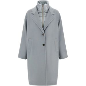 Herno, Dames, Mantels, Blauw, Maat: S Wol,