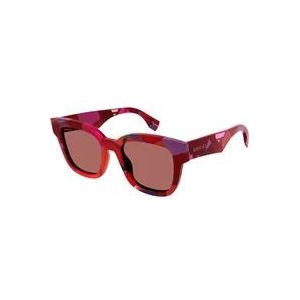 Gucci Rode zonnebril voor vrouwen , Red , Dames , Maat: 52 MM