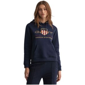Gant, Dames, Sweatshirts & Hoodies, Blauw, Maat: XS Katoen,