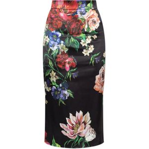 Dolce & Gabbana, Dames, Rokken, Zwart, Maat: 2XL Satijn,