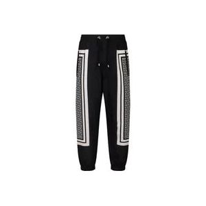 Balmain Zwarte en Beige Track Pants , Black , Heren , Maat: M