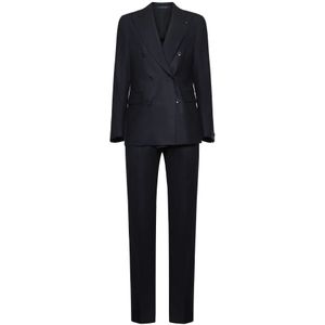 Tagliatore, Heren, Pakken, Blauw, Maat: S Wol,