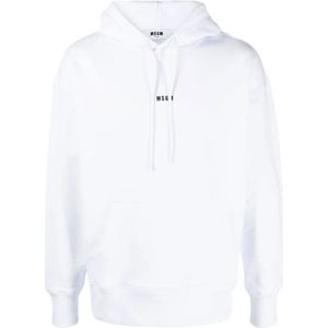 Msgm, Heren, Sweatshirts & Hoodies, Wit, Maat: S Katoen,