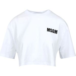 Msgm, Dames, Tops, Wit, Maat: S Katoen,
