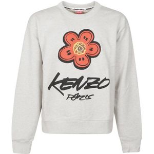 Kenzo, Heren, Sweatshirts & Hoodies, Grijs, Maat: L Katoen,