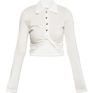 Courrèges, Dames, Tops, Wit, Maat: S Piqué,