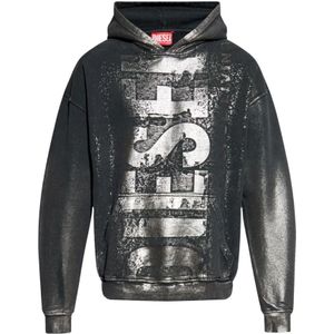 Diesel, Heren, Sweatshirts & Hoodies, Grijs, Maat: XL Katoen,