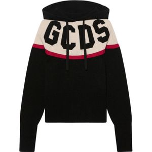 Gcds, Dames, Sweatshirts & Hoodies, Zwart, Maat: M Wol,