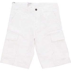 Carhartt Wip, Heren, Korte broeken, Wit, Maat: W30 Katoen,