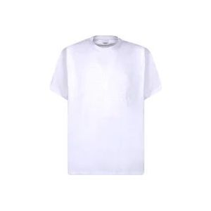 Burberry Wit Katoenen T-Shirt met Ingelegd Logo , White , Heren , Maat: S
