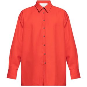 Ami Paris, Heren, Overhemden, Rood, Maat: M Wol,