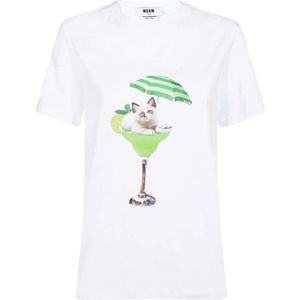 Msgm, Dames, Tops, Wit, Maat: S Katoen,