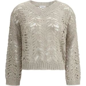 Brunello Cucinelli, Dames, Truien, Beige, Maat: L Linnen,