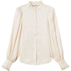 Twinset, Dames, Blouses & Shirts, Beige, Maat: XS Satijn,