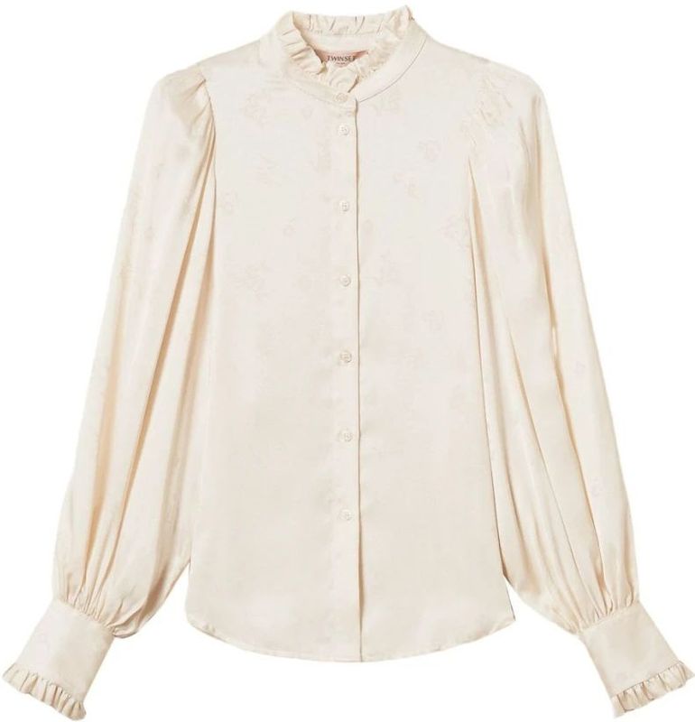 Twinset, Dames, Blouses & Shirts, Beige, Maat: XS Satijn,