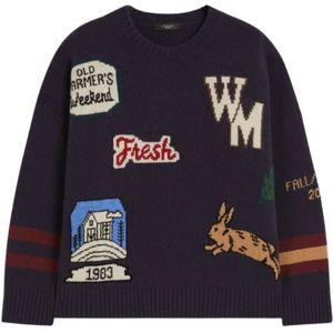 Max Mara - Pavidi - Gebreide Trui - Blauw - Scheerwol
