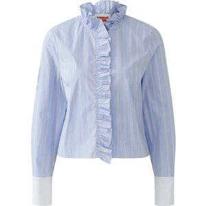 Oui, Dames, Blouses & Shirts, Blauw, Maat: S Katoen,