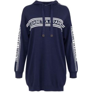 Elisabetta Franchi, Dames, Jurken, Blauw, Maat: XS Viscose,