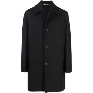 Palm Angels, Heren, Mantels, Zwart, Maat: M Wol,