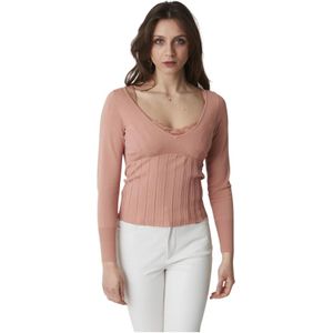 Pinko, Dames, Truien, Roze, Maat: L Viscose,