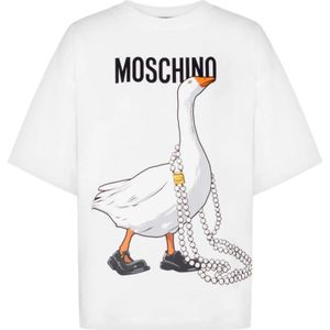 Moschino, Dames, Tops, Wit, Maat: S Zijde,