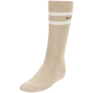 Boggi Milano - B Logo Gestreepte Sokken - Beige - Katoen
