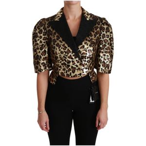 Dolce & Gabbana, Dames, Jassen, Veelkleurig, Maat: 3XS Zijde,