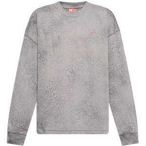 Diesel, Heren, Sweatshirts & Hoodies, Grijs, Maat: L Katoen,