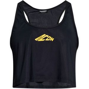 Dsquared2, Dames, Tops, Zwart, Maat: S Polyamide,