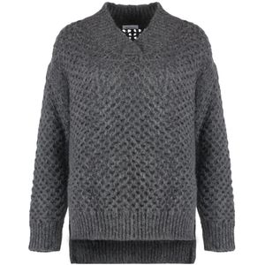 Malo, Dames, Truien, Grijs, Maat: XS Wol,