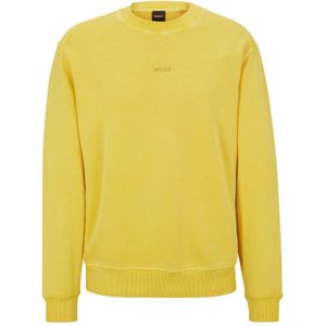 Boss Orange, Heren, Sweatshirts & Hoodies, Geel, Maat: S Katoen,