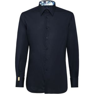 Billionaire, Heren, Overhemden, Blauw, Maat: S Katoen,