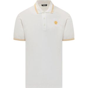 Versace Klassieke Polo Hemden voor Mannen , White , Heren , Maat: S