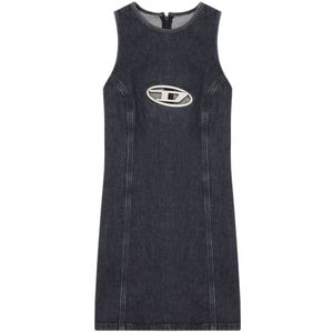 Diesel, Dames, Jurken, Zwart, Maat: L Denim,