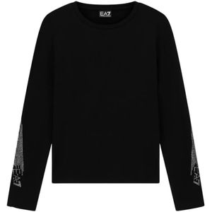 Emporio Armani Ea7, Dames, Tops, Zwart, Maat: S Jersey,