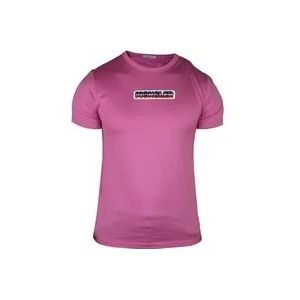 Moncler Roze katoenen T-shirt met geborduurd logo , Pink , Heren , Maat: S