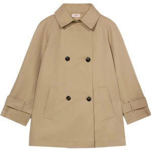 Oltre, Dames, Mantels, Beige, Maat: S Katoen,