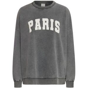 Ichi, Dames, Sweatshirts & Hoodies, Grijs, Maat: M Katoen,