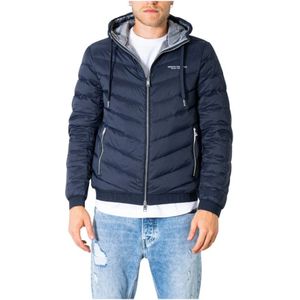 Armani Exchange, Heren, Jassen, Blauw, Maat: S Poliester,