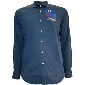 La Martina, Heren, Overhemden, Blauw, Maat: S