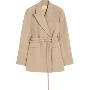 Sportmax, Dames, Jassen, Beige, Maat: M Wol,