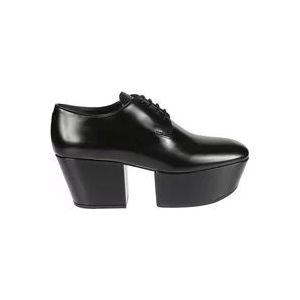 Prada Leren Platform Loafers , Black , Dames , Maat: 36 1/2 EU