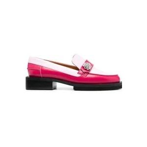 Ganni Roze Juwelen Leren Loafers , Pink , Dames , Maat: 36 EU