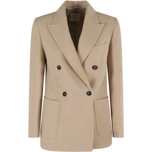 Eleventy, Dames, Jassen, Beige, Maat: XS Wol,